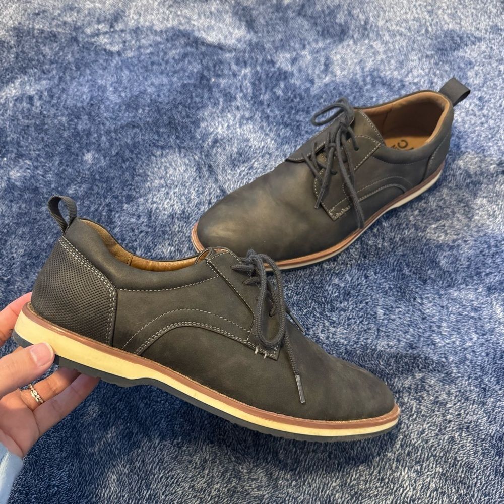 Men's Casual Gray Lace-Up Derby Shoes